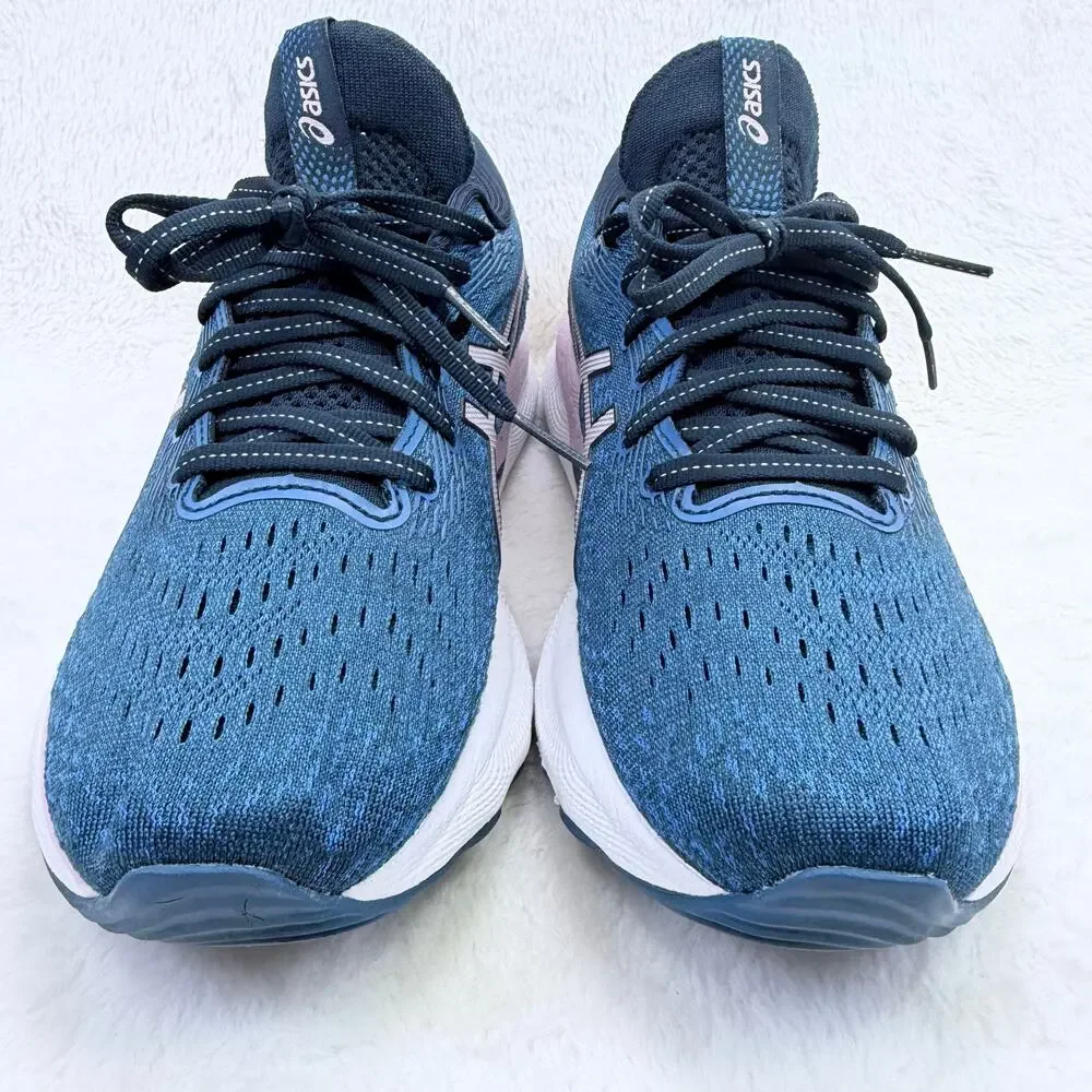 ASICS GEL-Nimbus 24 Womens Running Shoes French Blue Barely Rose Size 8